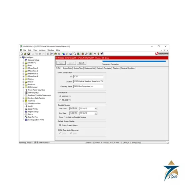 OMNI OMNICOM configuration software screen for OMNI 6000