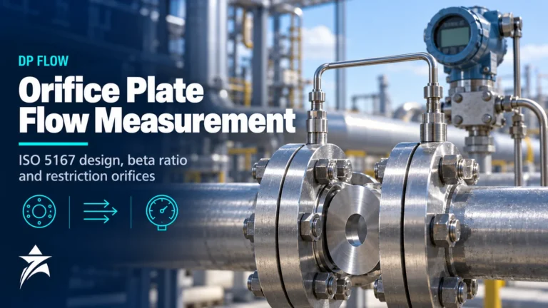 Orifice plate between raised-face flanges with DP transmitter impulse lines on a gas pipeline, Seven Star LLC