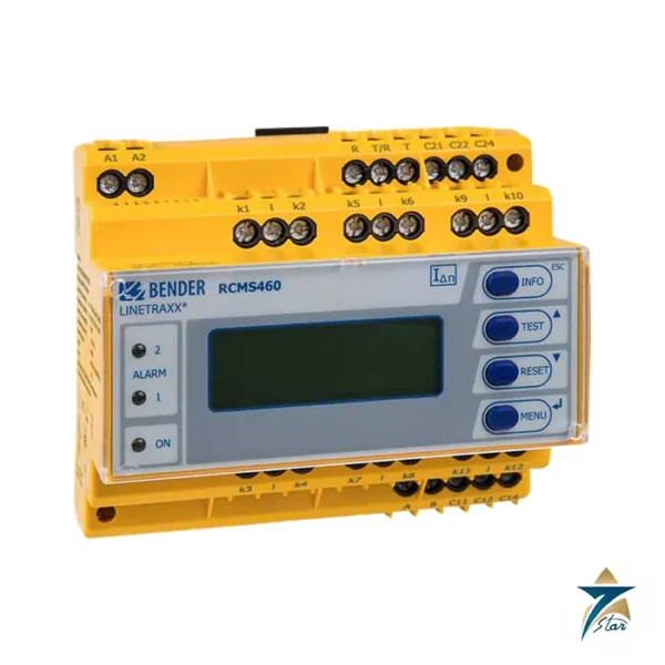 Bender LINETRAXX RCMS460-D residual current monitor, front view (RCMS460 family photo)