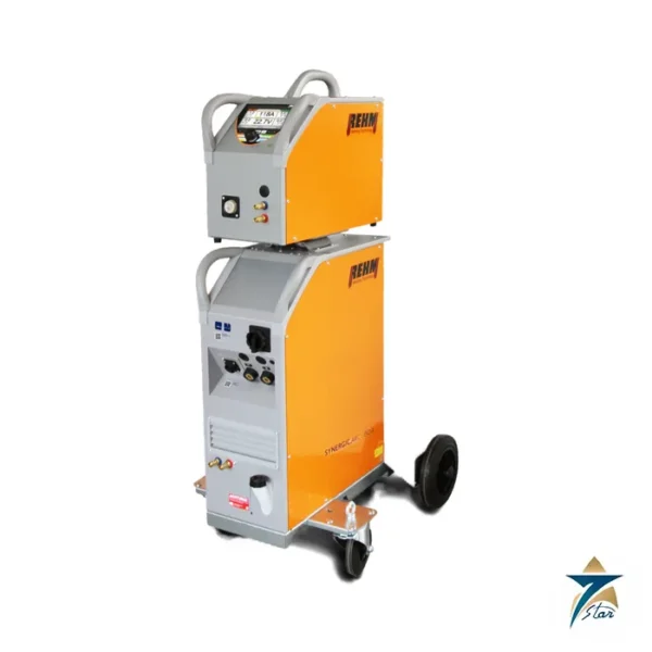REHM SYNERGIC.ARC 504 WS MIG/MAG welding machine with feed case on undercarriage