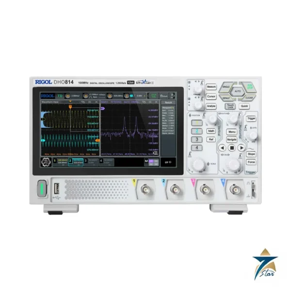 RIGOL DHO814 100 MHz 4-channel 12-bit digital oscilloscope front panel