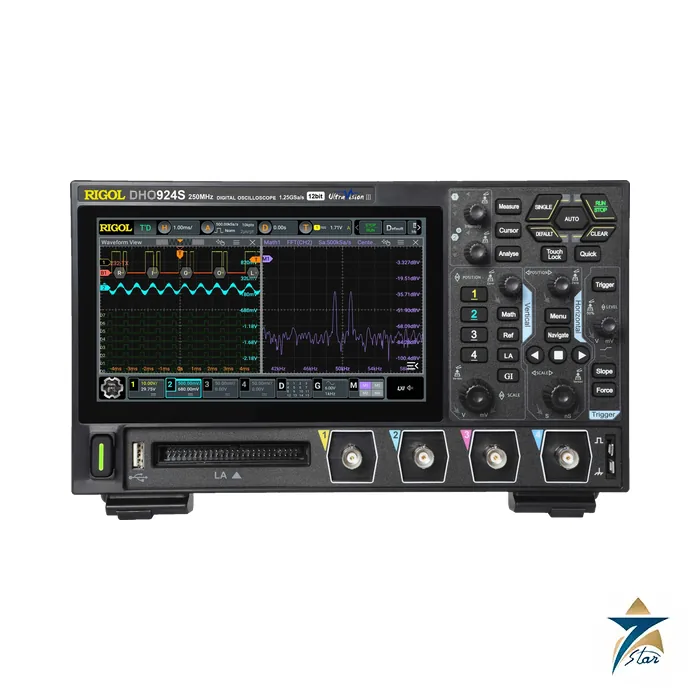 RIGOL DHO924S 250 MHz 4-channel 12-bit oscilloscope with AFG front panel