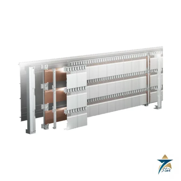 Rittal VX25 Ri4Power 185 mm busbar system exploded assembly view