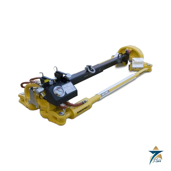 Enerpac RP120BP hydraulic rail puller with tonnage gauge, clamps and carrying beam