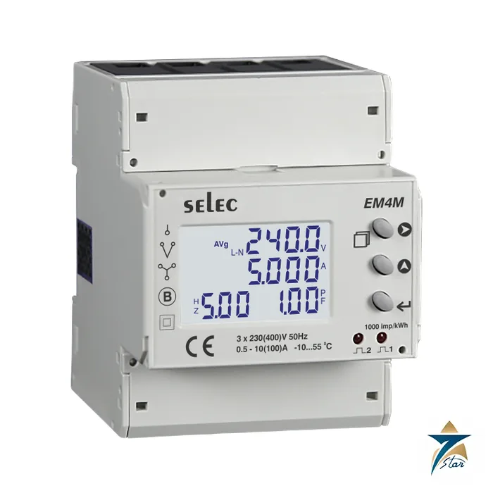 selec-em4m Selec EM4M DIN-rail 3-phase energy meter