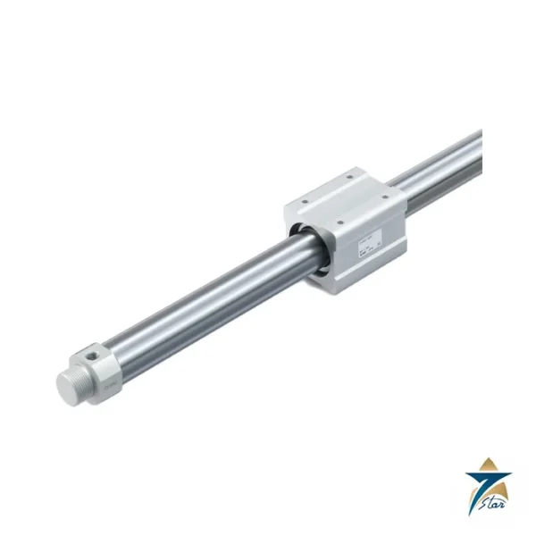 SMC CY3B series magnetically coupled rodless cylinders (catalogue family photo)