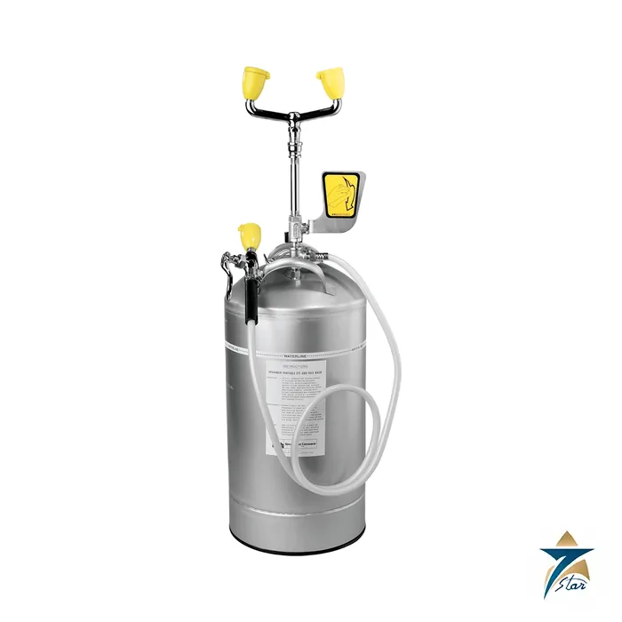 Speakman SE-590 10-Gallon Portable Eyewash with Drench Hose Speakman SE-590 10 gallon stainless steel portable eyewash with drench hose and pressure gauge