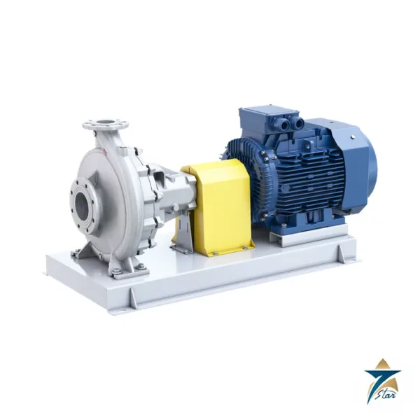 Sulzer SES end-suction centrifugal pump on baseplate with motor