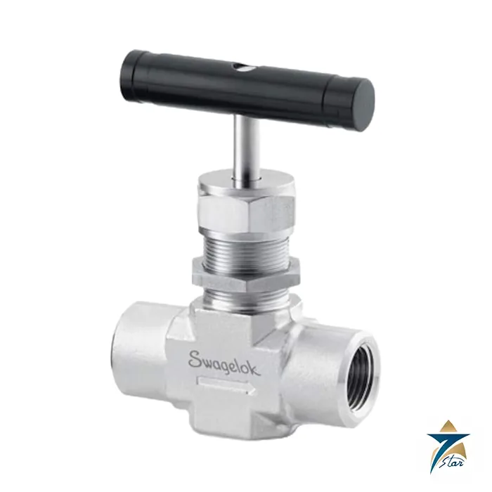 Swagelok SS-18RF6 Needle Valve, 1.80 Cv, 3/8 in. FNPT Swagelok SS-18RF6 316 stainless steel 18 series needle valve with bar handle, 3/8 in. female NPT