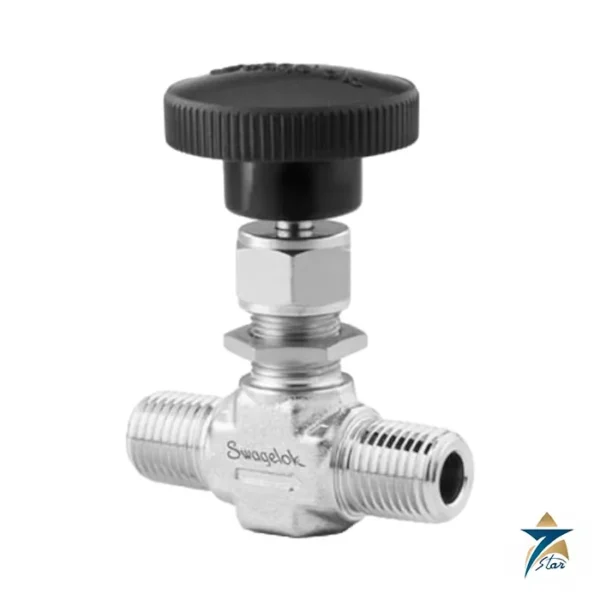Swagelok SS-1RM4 316 stainless steel integral-bonnet needle valve, 1/4 in. male NPT, regulating stem