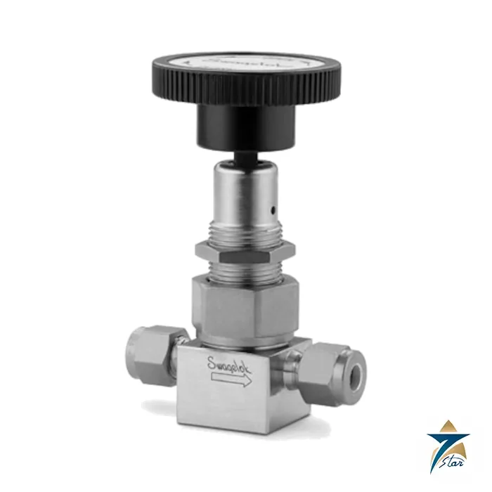 Swagelok SS-4BG Bellows-Sealed Valve, 1/4 in. Tube Fitting Swagelok SS-4BG 316 stainless steel bellows-sealed valve with green round handle, 1/4 in. Swagelok tube fitting