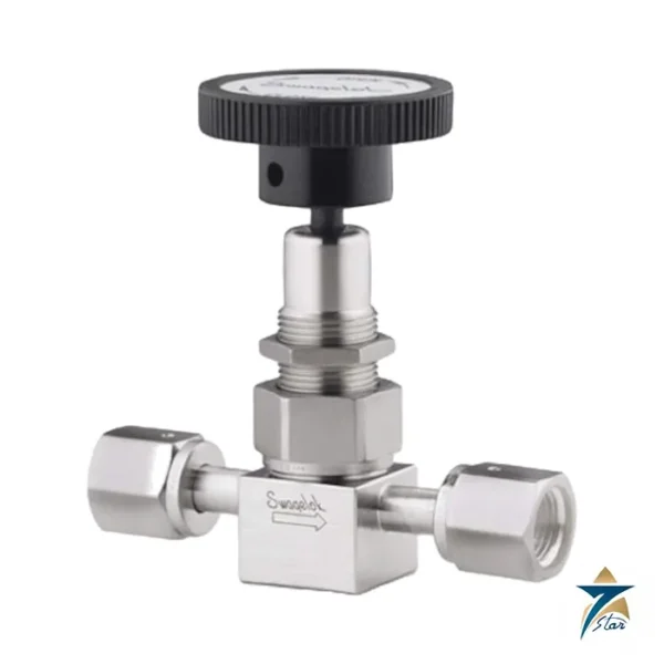 Swagelok SS-4BK-V51 316 stainless steel bellows-sealed valve with 1/4 in. female VCR face seal fittings