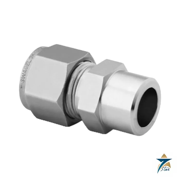 Swagelok SS-810-6-8W 316 stainless steel tube socket weld union, 1/2 in. tube