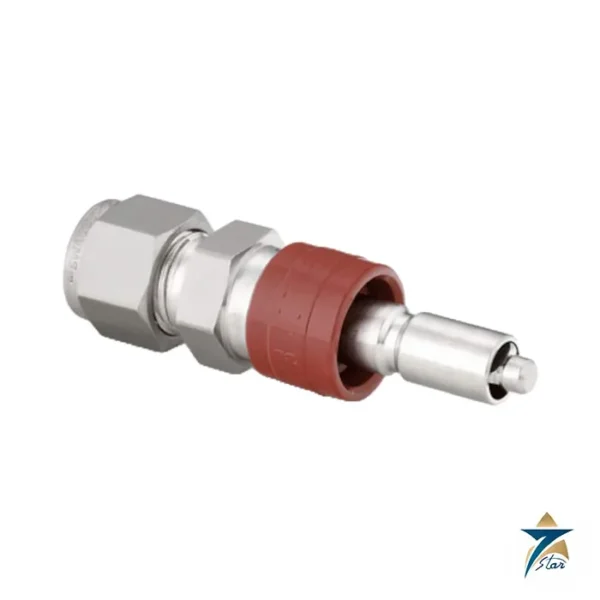 Swagelok SS-QC6-D-600 QC6 stainless steel instrumentation quick-connect stem with valve, 3/8 in. tube fitting