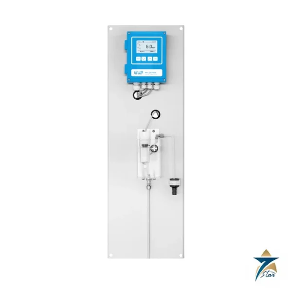 Swan AMI Oxytrace dissolved oxygen analyzer on stainless steel panel