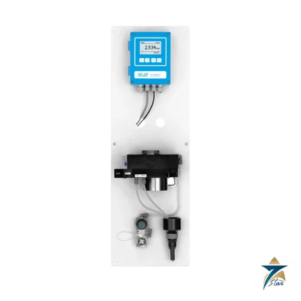 Swan AMI Turbitrace low-level turbidity analyzer on PVC panel