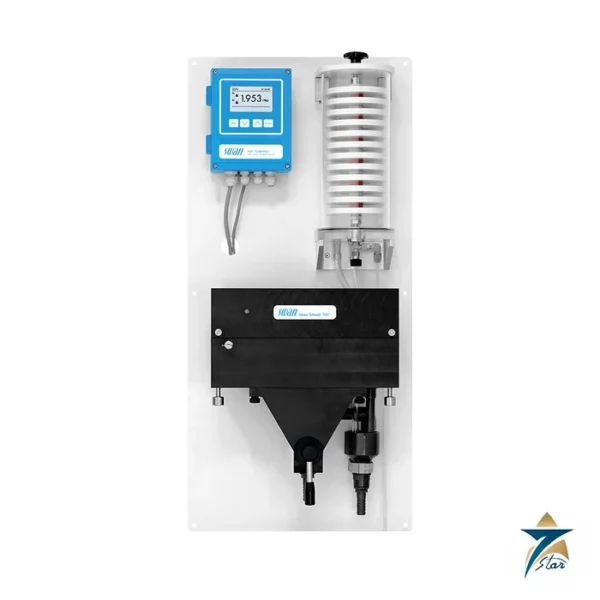 Swan AMI Turbiwell turbidity analyzer with sample degasser on PVC panel
