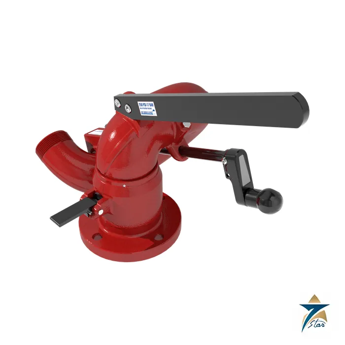 Task Force Tips Hurricane XFI-FPNJ 1250 GPM Fixed Monitor Task Force Tips Hurricane XFI-FPNJ fixed monitor, red, tiller bar and handwheel, 4 in flange