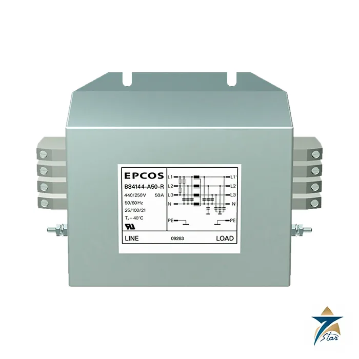 TDK EPCOS B84144A0050R000 4-line EMC filter, 50 A, 440/250 V (label reads B84144-A50-R)