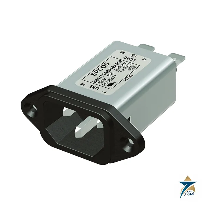 TDK EPCOS B84771A0010A000 IEC inlet EMC filter, 10 A, 250 V (label reads B84771A0010A000)