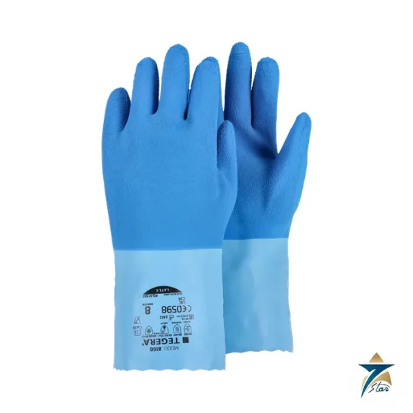 Tegera Chemforce 8160 blue natural latex chemical and heat protection glove