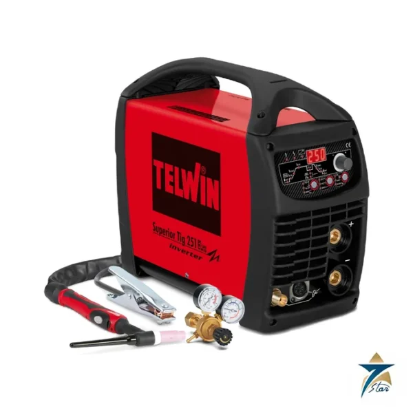 Telwin Superior TIG 251 DC inverter TIG welding machine with TIG torch and regulator