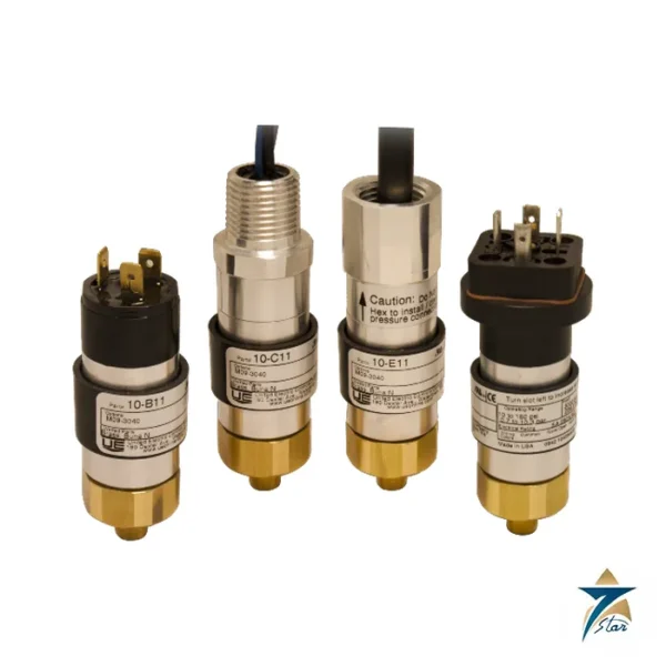 United Electric 10 Series pressure switches with different electrical terminations