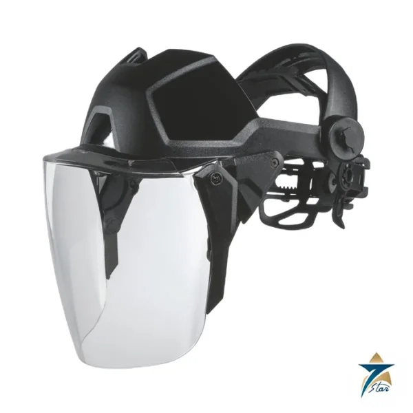 Uvex pheos faceguard 9790211 face protection with clear polycarbonate visor and black head mount