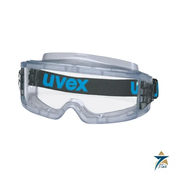 Uvex ultravision 9301714 wide-vision safety goggles with clear lens and adjustable headband
