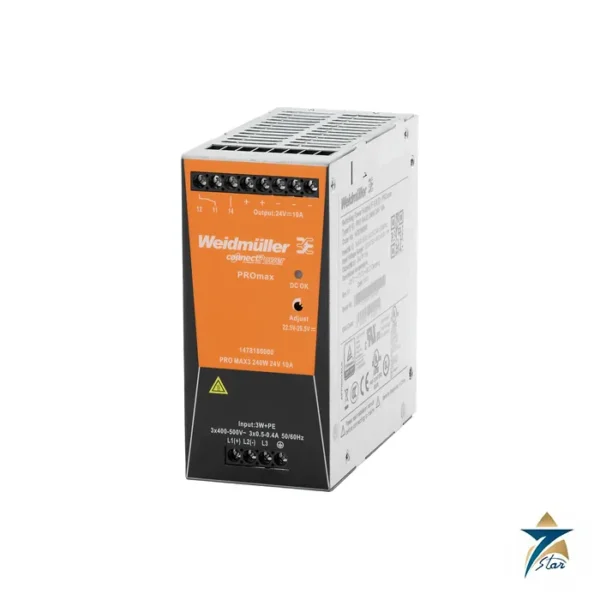 Weidmuller PRO MAX3 240W 24V 10A Three-Phase Power Supply Supplied by Seven Star LLC