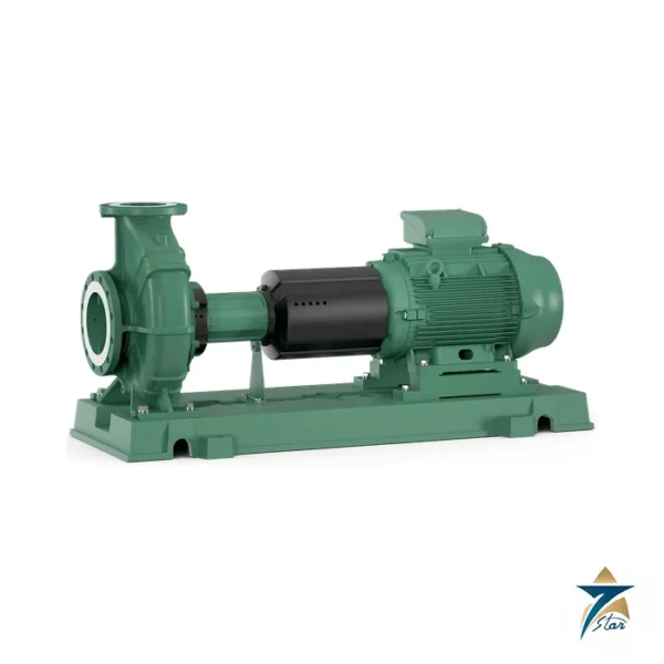 Wilo-Atmos GIGA-N norm pump on baseplate with IEC motor