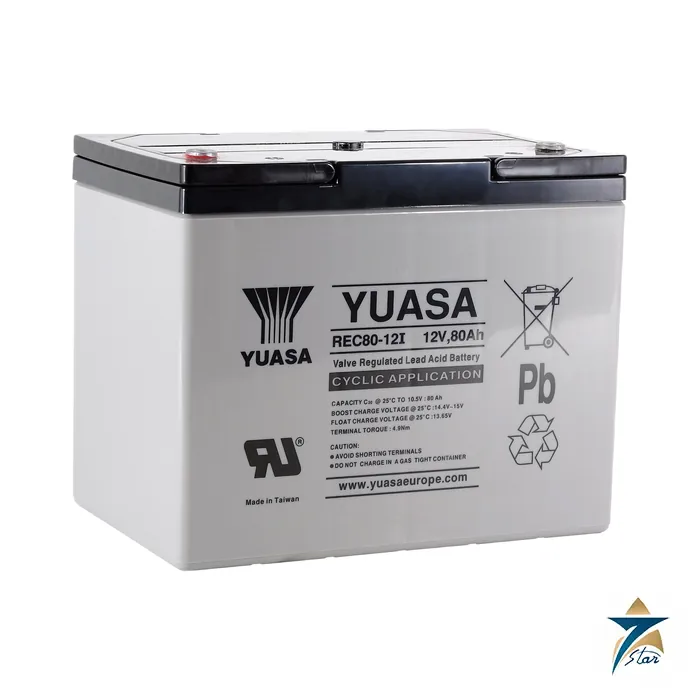 yuasa-rec80 Yuasa REC80-12I 12V 80Ah cyclic AGM VRLA battery